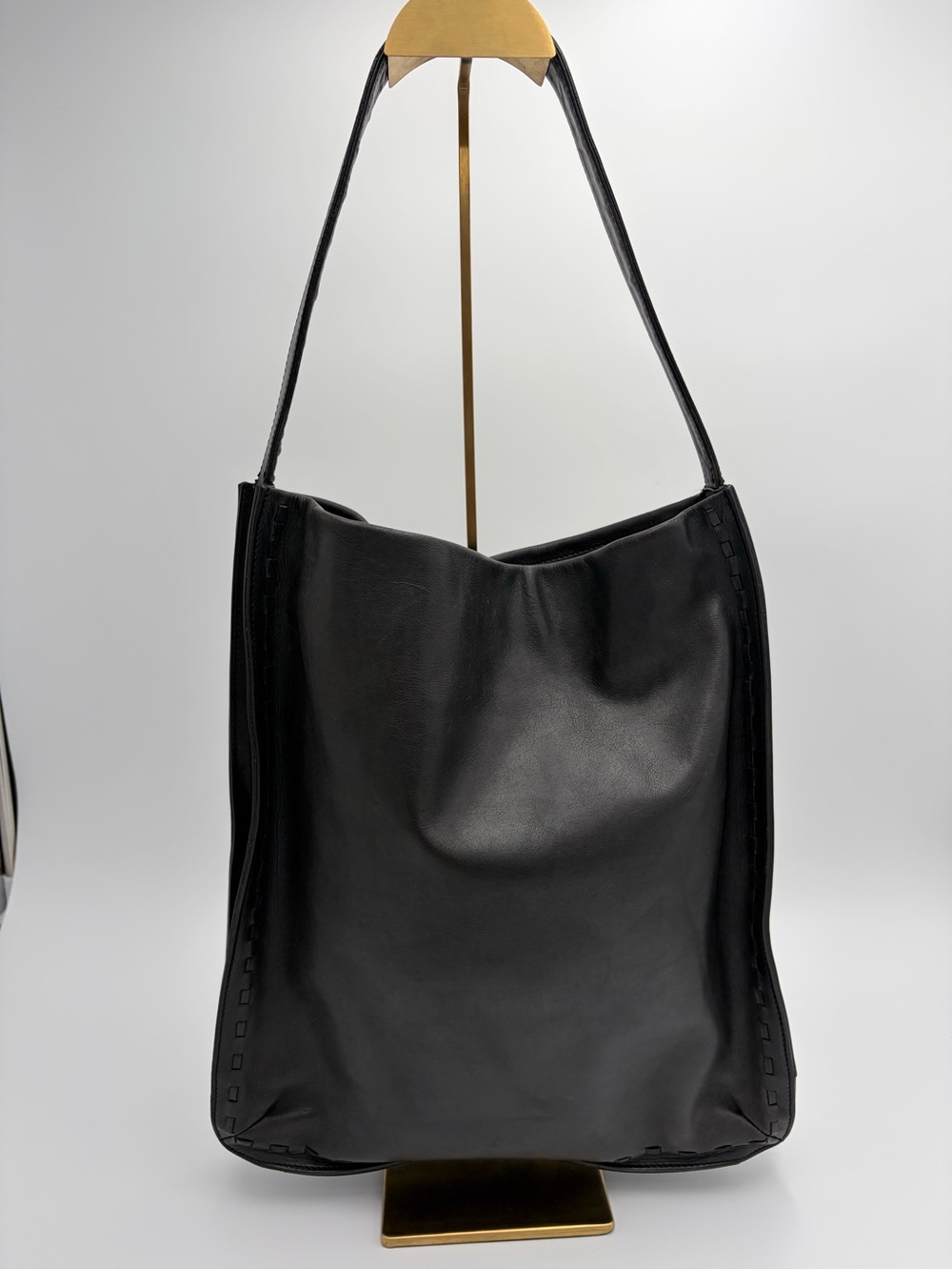 Coach 9466 West End Slim Tote Black Leather Whipstitch Turkey